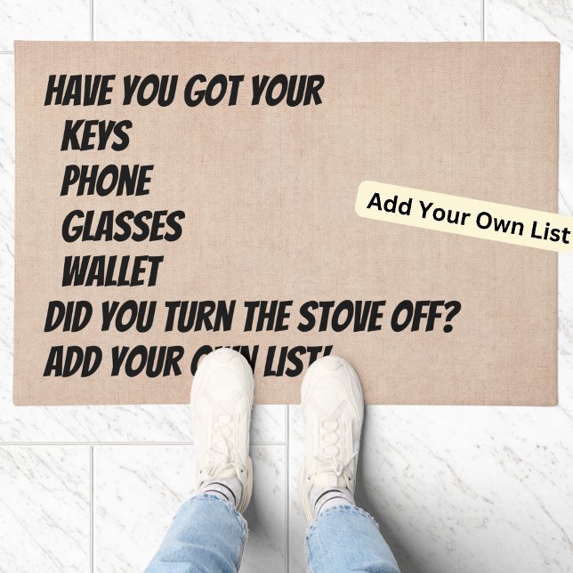 Change List Don't Forget Keys Phone Wallet Front   Doormat (Creator Uploaded)