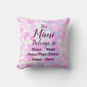 Change Mimi Name, Add Children Names Personalized Throw Pillow