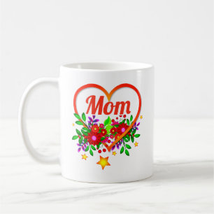 Change Mother Name - Mom - Heart & Flowers Coffee Mug