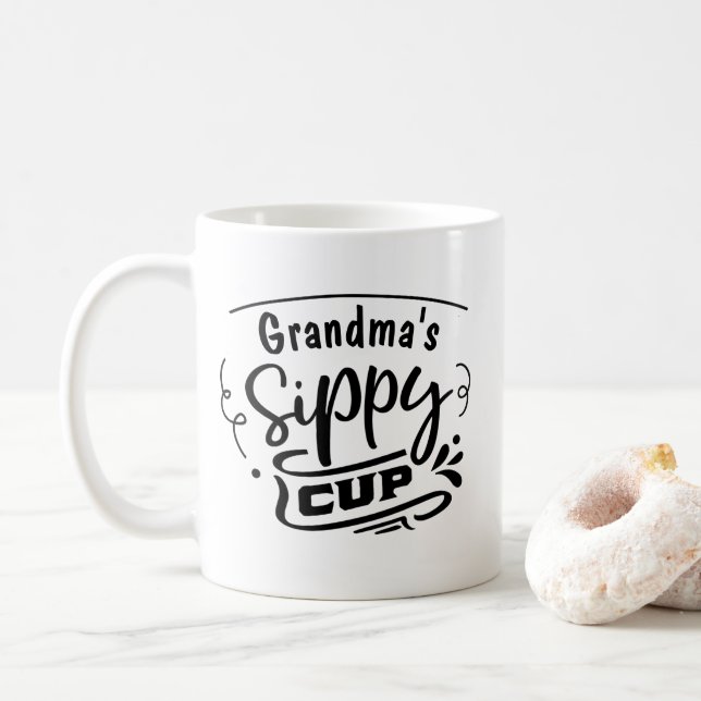 Change Name Grandma's Sippy Cup Grandmother or Any (With Donut)