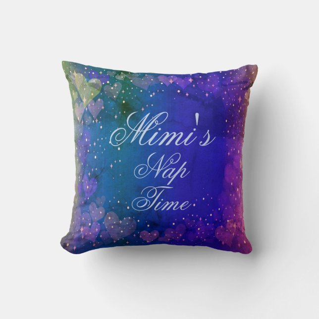 Change Name  Mimi's Nap Time for Grandmother Nana Throw Pillow (Front)