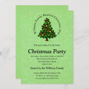Change Name Text Matching Christmas Tree Invitation