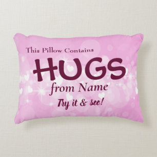 Change Name & Text This Pillow Contains Hugs from