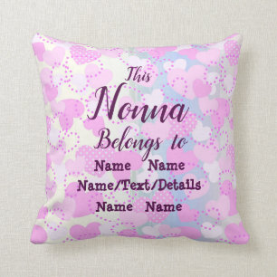 Change Nonna Name, Add Children Names Personalized Throw Pillow