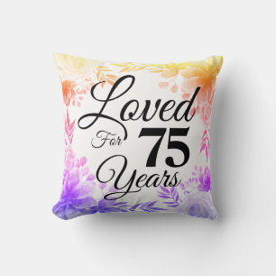 Change Number Age Birthday Flowers Loved XX Years Throw Pillow