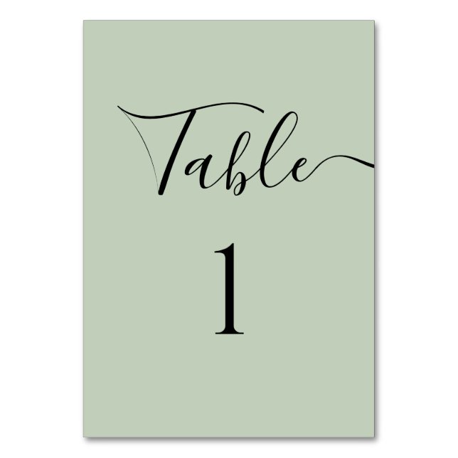 CHANGE NUMBER - Simple Solid Colour Calligraphy Table Number (Back)