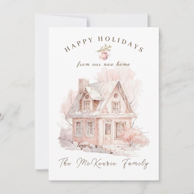 Change Of Address at Christmas  Holiday Card (Front)