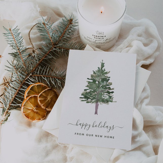 Change of Address at Christmas | Simple Pine Holiday Postcard (Creator Uploaded)
