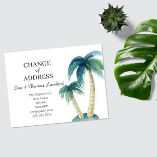 Change of address beach theme palm tree announcement postcard