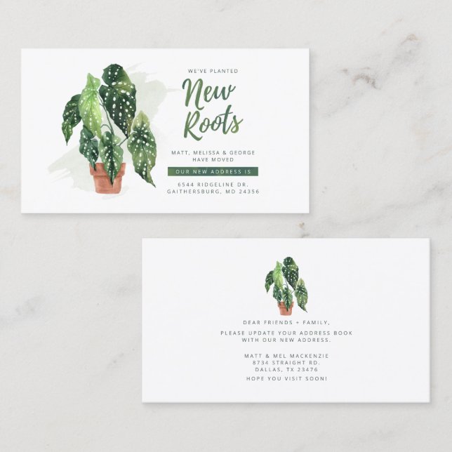 Change of Address Botanical Moving Announcement (Front/Back)