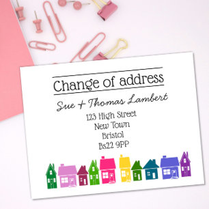 Change of Address color new home we've moved Announcement Postcard