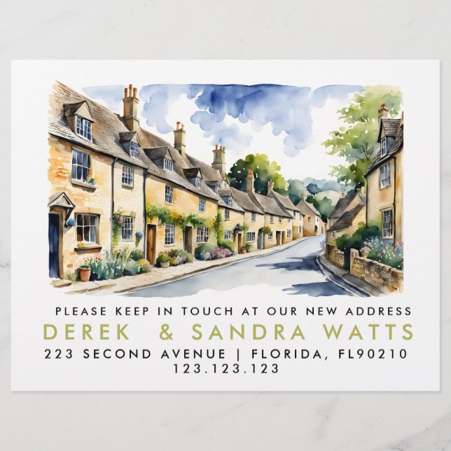 change of address,d moved announcement cotswold flyer (Front)