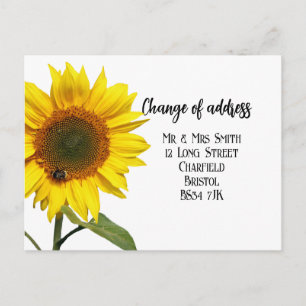 Change of address Elegant Sunflower Postcard