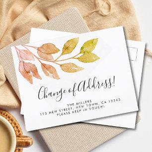 Change of Address Fall Foliage Moving Announcement Postcard