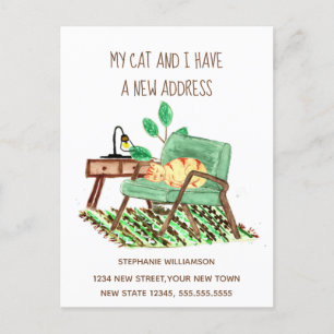  Change of address Ginger Cat  Moving Announcement Postcard