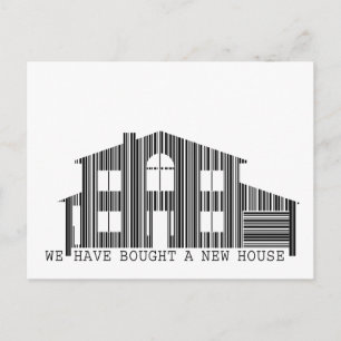 Change of address idea: Bought a new house barcode Announcement Postcard