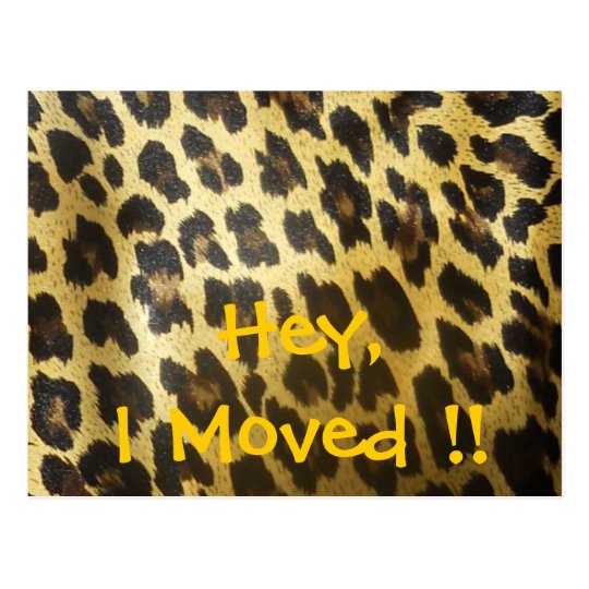 Change of Address Leopard Print Postcard