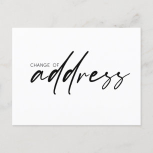 Change Of Address Modern Handwritten Script Postcard