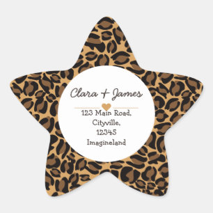 Change of address new address Leopard Print Star Sticker