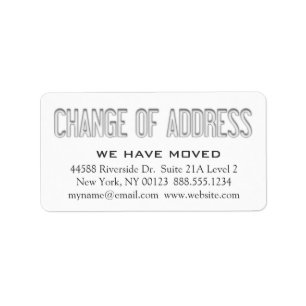 "Change of Address" Notification Label