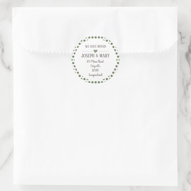 Change of address polka dots classic round sticker (Bag)