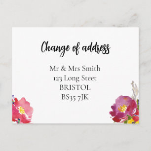 Change of address Postcard Elegant floral