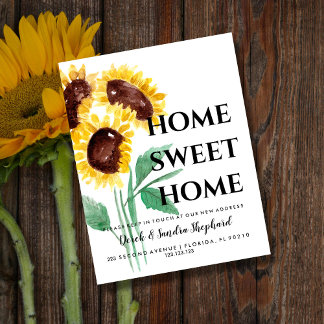 Change of address postcard we have moved flowers