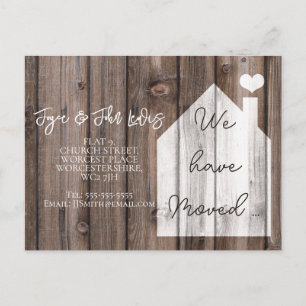 Change of address postcard we have moved wood