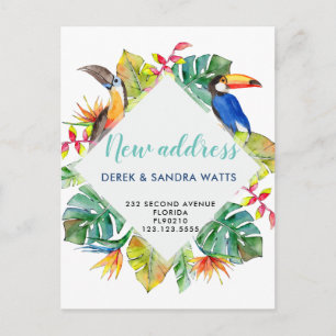 Change of address postcard we've moved tropical