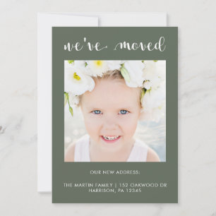 Change of Address Rustic Burlap Look with Photo Announcement