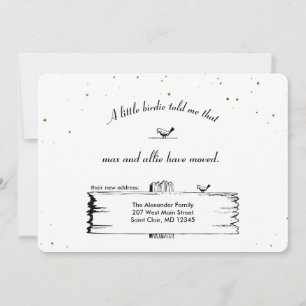 Change of Address Signpost Birds with Stars Announcement