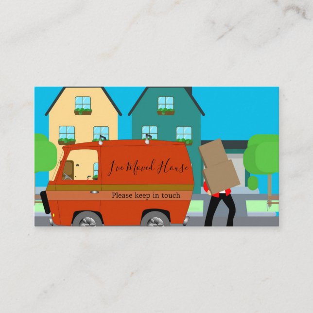 Change of Address Single Moving Home Business Card (Front)