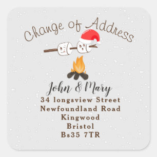 Change of Address smore  sticker snow