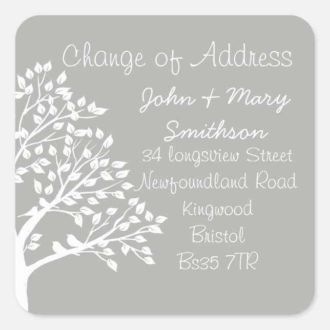 Change of Address sticker (Front)