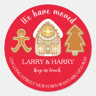 Change of Address sticker christmas gingerbread