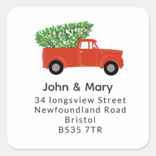 Change of Address sticker christmas tree