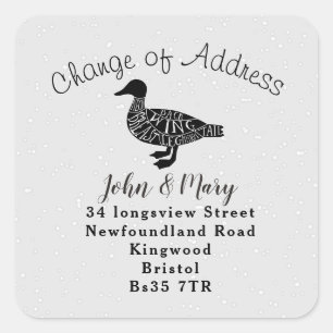Change of Address sticker duck