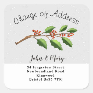 Change of Address sticker holly