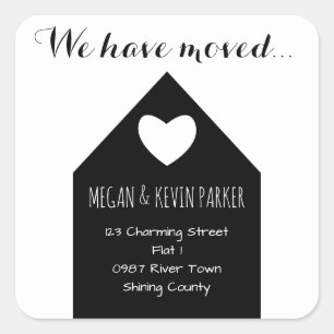 Change of Address Sticker   modern trendy house