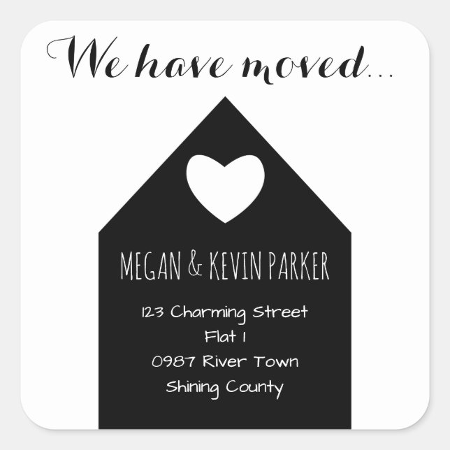 Change of Address Sticker | modern trendy house (Front)