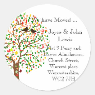 Change of Address Stickers autumn fall family tree