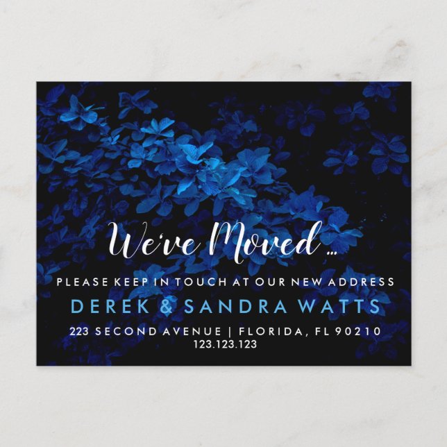 Change of address we have moved house Blue  Announcement Postcard (Front)