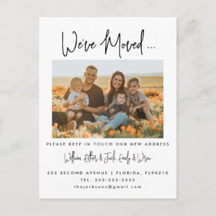Change of address we have moved house family photo announcement postcard