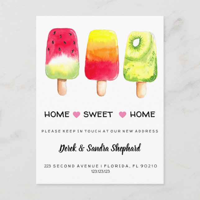Change of address we have moved popsicle announcement postcard (Front)