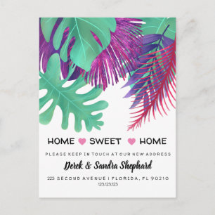 Change of address we have moved tropical announcement postcard