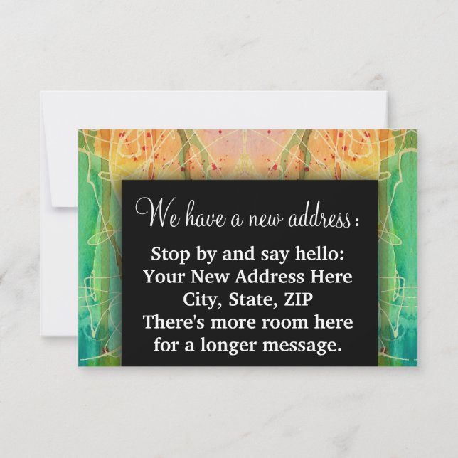 Change of Address We Moved House Warming Blessing  Announcement (Back)