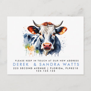 change of address we've moved announcement cow  postcard