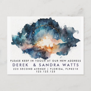 change of address we've moved announcement star postcard