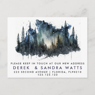 change of address we've moved announcement wood postcard