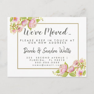 Change of address we've moved English rose Announcement Postcard